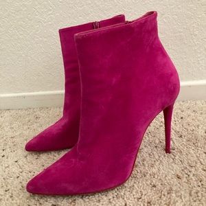 Christian Louboutin So Kate Pink Suede Booties